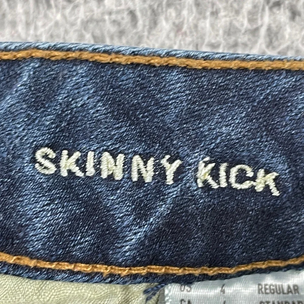 American Eagle Jeans Womens 4 Blue Skinny Kick 360 Super Stretch Denim Flare